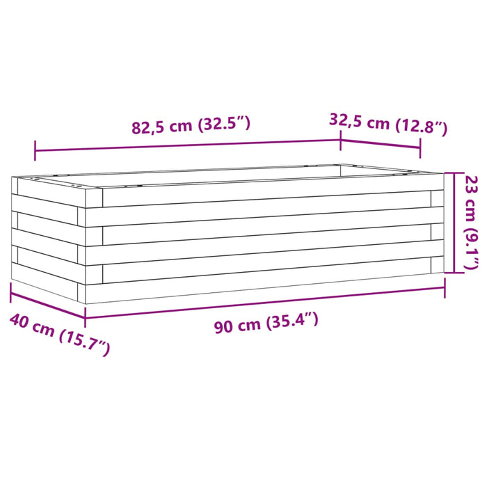 Fioriera da Giardino 90x40x23 cm in Legno Massello di Pino 847223