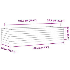 Fioriera Giardino Marrone Cera 110x40x23 cm Legno Massello Pino 847230