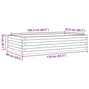 Fioriera da Giardino Bianca 110x60x23 cm Legno Massello Pino 847239