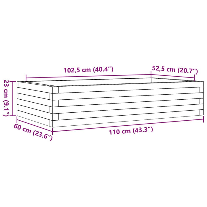 Fioriera da Giardino 110x60x23 cm in Legno di Pino Impregnato 847242