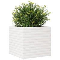 Fioriera da Giardino Bianca 50x50x45,5cm Legno Massello di Pino 847244