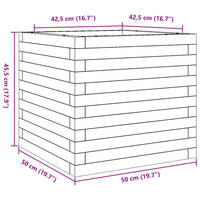 Fioriera da Giardino Bianca 50x50x45,5cm Legno Massello di Pino 847244