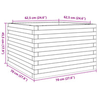 Fioriera da Giardino 70x70x45,5 cm in Legno Massello di Pino 847253