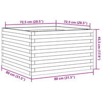 Fioriera da Giardino 80x80x45,5 cm in Legno Massello di Pino 847258