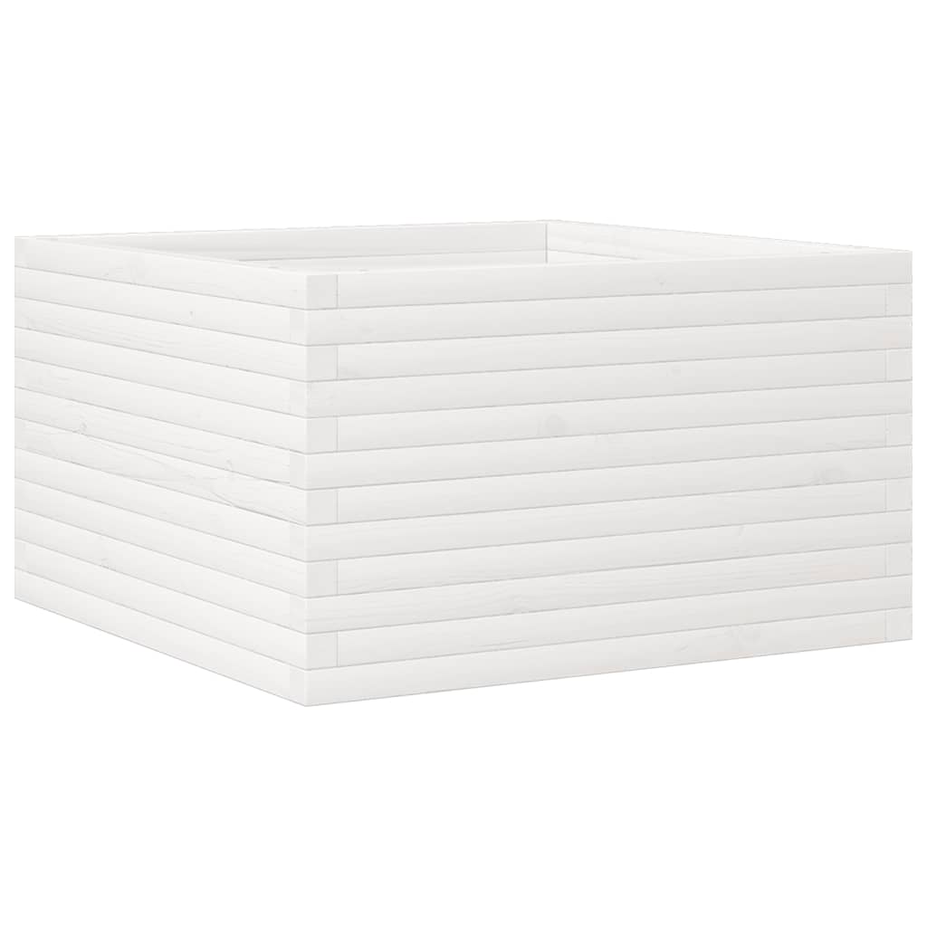 Fioriera da Giardino Bianca 80x80x45,5cm Legno Massello di Pino 847259