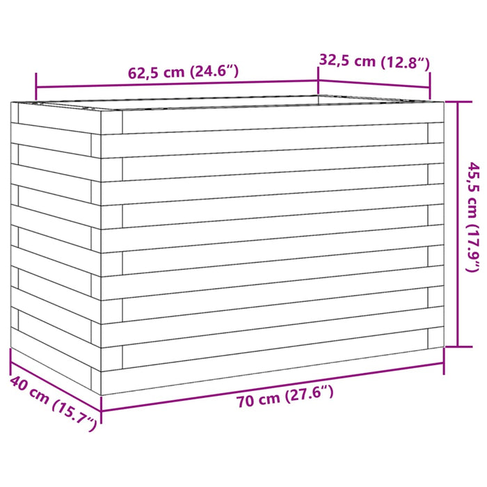 Fioriera da Giardino 70x40x45,5 cm in Legno di Pino Impregnato 847267