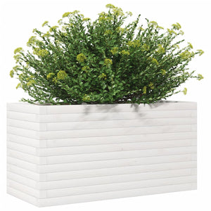 Fioriera da Giardino Bianca 90x40x45,5cm Legno Massello di Pino 847269