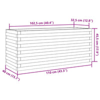 Fioriera Giardino 110x40x45,5cm Legno Massello Pino 847275