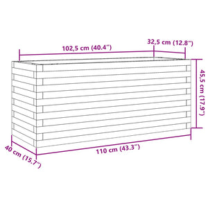 Fioriera Giardino 110x40x45,5cm Legno Massello Pino 847275