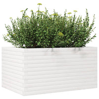 Fioriera da Giardino Bianca 90x60x45,5cm Legno Massello di Pino 847279