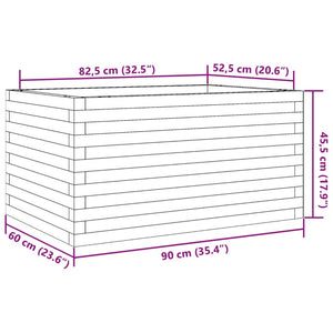 Fioriera da Giardino 90x60x45,5 cm in Legno di Pino Impregnato 847282