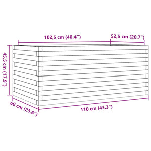 Fioriera da Giardino 110x60x45,5 cm in Legno Massello di Pino 847285