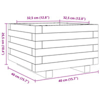 Fioriera Giardino Marrone Cera 40x40x26,5cm Legno Massello Pino 847290