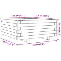 Fioriera da Giardino 60x60x26,5 cm in Legno di Pino Impregnato 847302