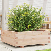 Fioriera da Giardino 70x70x26,5 cm in Legno Massello di Pino 847303