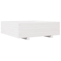 Fioriera da Giardino Bianca 80x80x26,5cm Legno Massello di Pino 847309