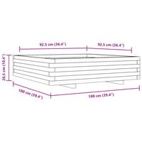 Fioriera da Giardino 100x100x26,5 cm in Legno Massello di Pino 847318