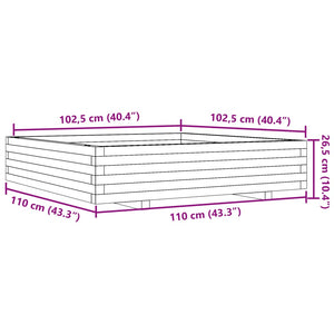 Fioriera da Giardino 110x110x26,5 cm in Legno Massello di Pino 847323