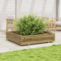 Fioriera da Giardino 110x110x26,5cm in Legno di Pino Impregnato 847327