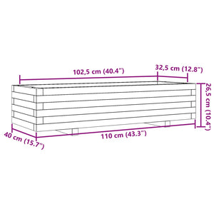 Fioriera Giardino Marrone Cera 110x40x26,5 cm in Legno di Pino 847340