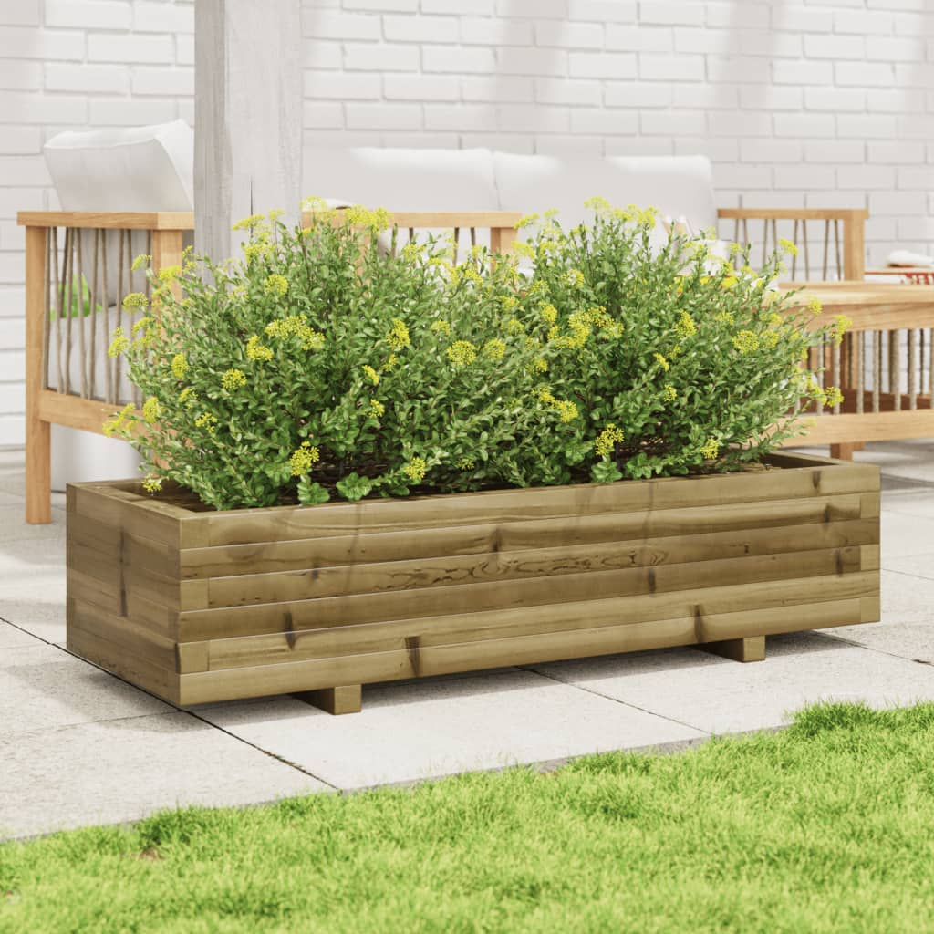 Fioriera da Giardino 110x40x26,5 cm in Legno di Pino Impregnato 847342