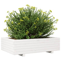 Fioriera da Giardino Bianca 90x60x26,5cm Legno Massello di Pino 847344