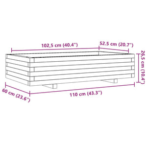 Fioriera da Giardino 110x60x26,5 cm in Legno Massello di Pino 847348