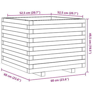 Fioriera da Giardino 60x60x49,5 cm in Legno Massello di Pino 847358