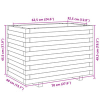 Fioriera da Giardino 70x40x49,5 cm in Legno Massello di Pino 847368