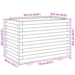 Fioriera da Giardino 70x40x49,5 cm in Legno Massello di Pino 847368