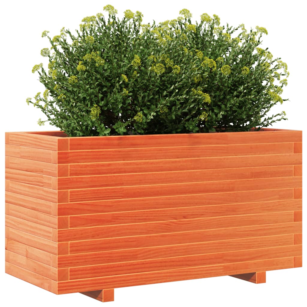 Fioriera Giardino Marrone Cera 90x40x49,5cm Legno Massello Pino 847375