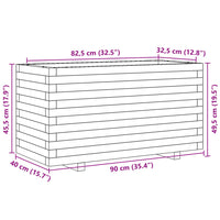 Fioriera Giardino Marrone Cera 90x40x49,5cm Legno Massello Pino 847375