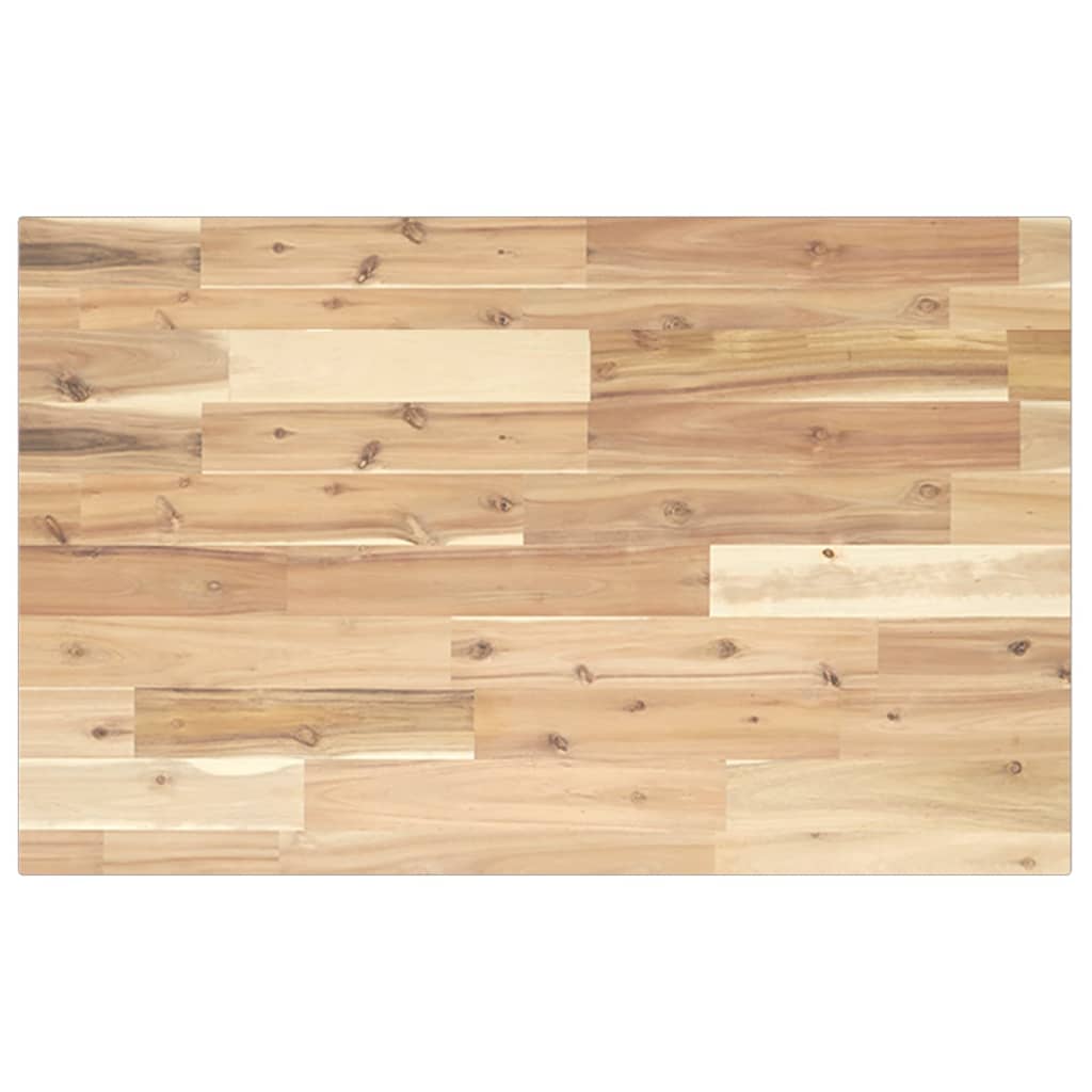 Piano Tavolo Rettangolare 80x50x2cm in Legno Massello di Acacia 4008751