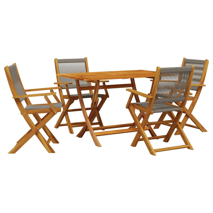 Set da Pranzo da Giardino 5 pz Polipropilene e Legno Massello 3281698