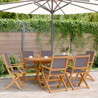 Set Pranzo da Giardino 7 pz Antracite Tessuto e Legno Massello 3281713