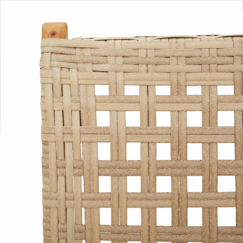 Set Pranzo da Giardino 7 pz Beige Polyrattan e Legno Massello 3281720