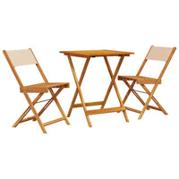 Set da Bistrot 3pz Beige in Tessuto e Legno Massello 3281763