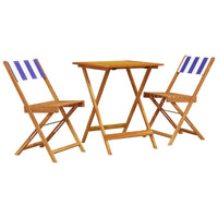 Set da Bistrot 3pz Blu e Bianco in Tessuto e Legno Massello 3281765