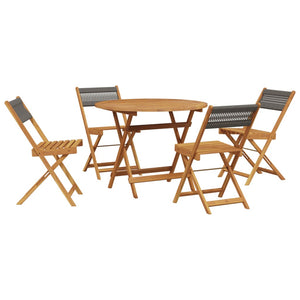 Set da Pranzo da Giardino 5 pz Polipropilene e Legno Massello 3281770