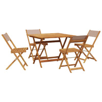 Set da Pranzo da Giardino 5 pz Tortora Tessuto e Legno Massello 3281786