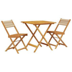 Set da Bistrot 3pz Beige in Polipropilene e Legno Massello 3281867