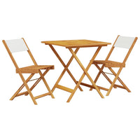 Set da Bistrot 3pz Bianco Crema in Tessuto e Legno Massello 3281868