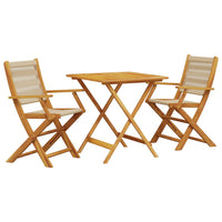 Set da Bistrot 3pz Beige in Polipropilene e Legno Massello 3281879