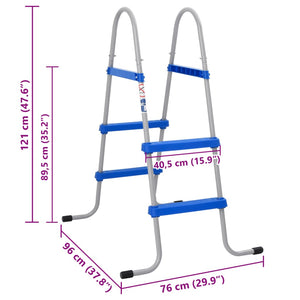 Scaletta per Piscina Fuori Terra 84 cm in Acciaio e Plastica 4010325