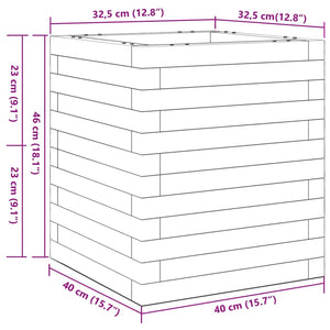 Fioriera Giardino Marrone Cera 40x40x46 cm Legno Massello Pino 3282401