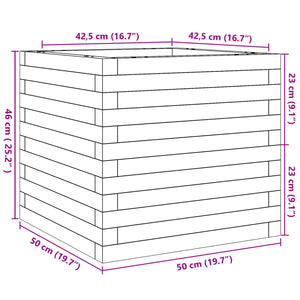 Fioriera da Giardino 50x50x46 cm in Legno Massello di Pino 3282404