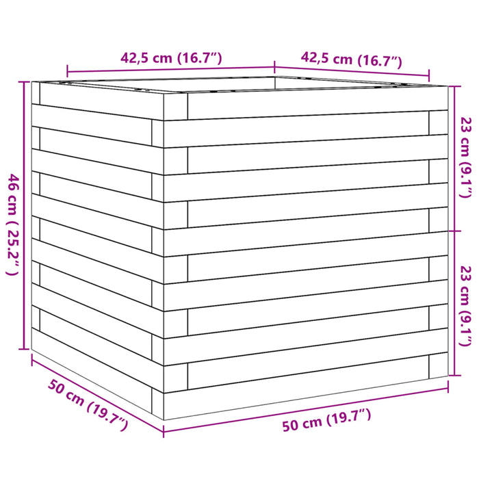 Fioriera da Giardino 50x50x46 cm in Legno Massello di Pino 3282404