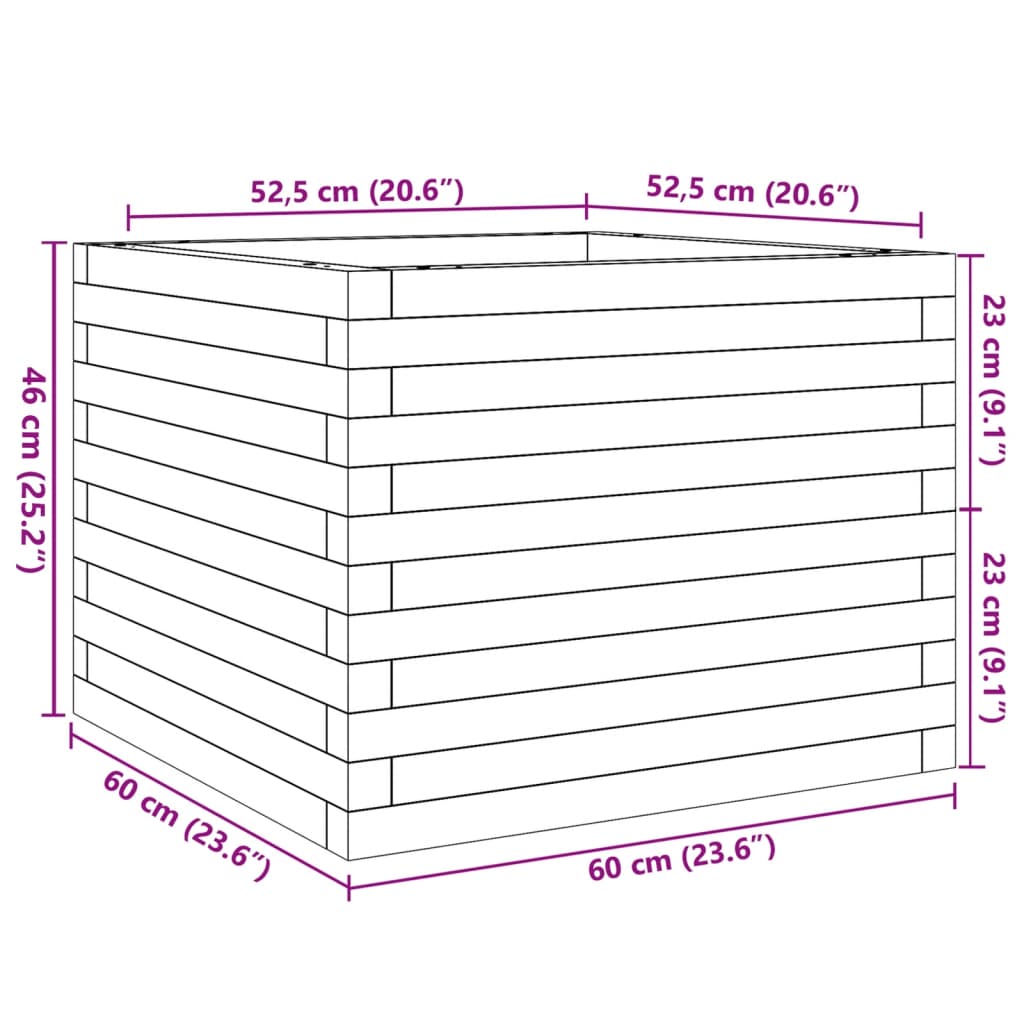 Fioriera da Giardino 60x60x46 cm in Legno Massello Di Douglas 3282412