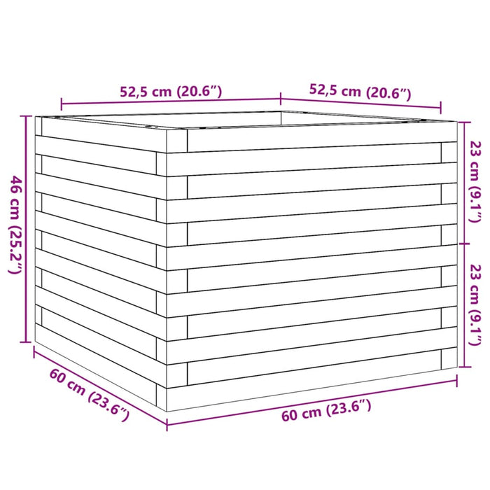 Fioriera da Giardino 60x60x46 cm in Legno Massello Di Douglas 3282412