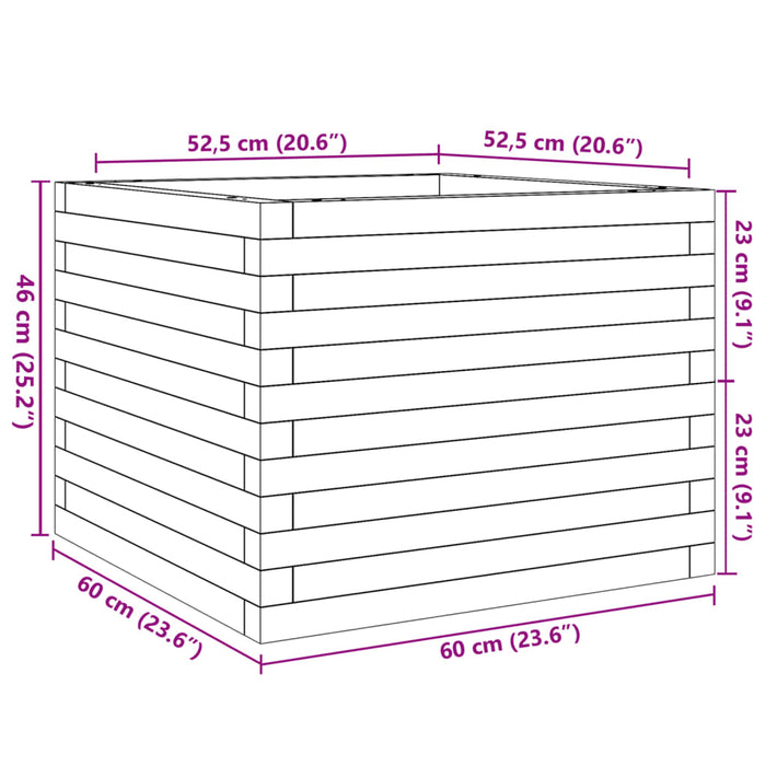 Fioriera da Giardino 60x60x46 cm in Legno di Pino Impregnato 3282413